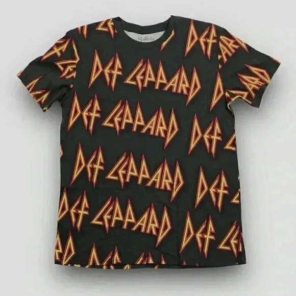 NEW! DEF LEPPARD All Over‎ Print  mens green graphic medium t-shirt - Picture 5 of 6